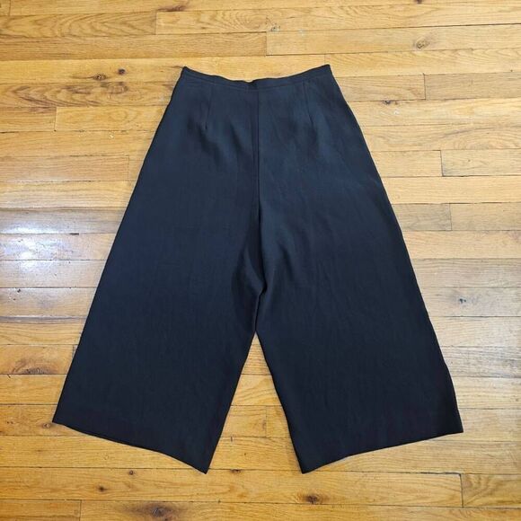 Babaton Aritzia Lazarus Black Wide Leg Crop Culotte Pants Size 4 - Picture 7 of 8